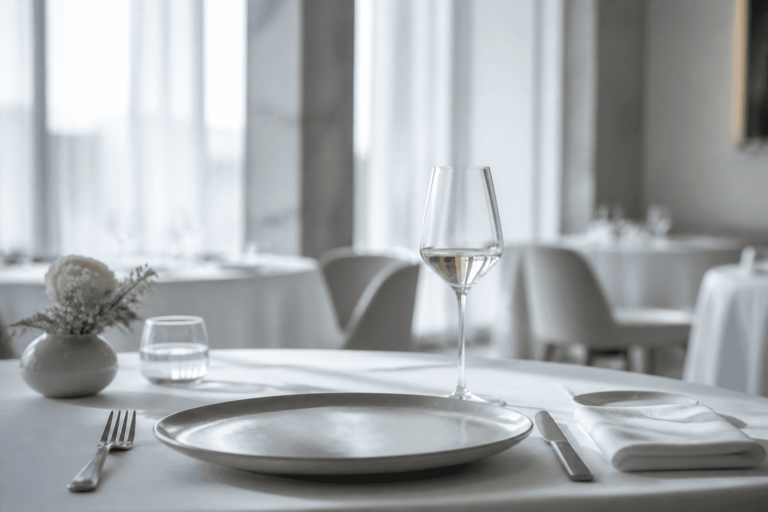 Fine dining table setting